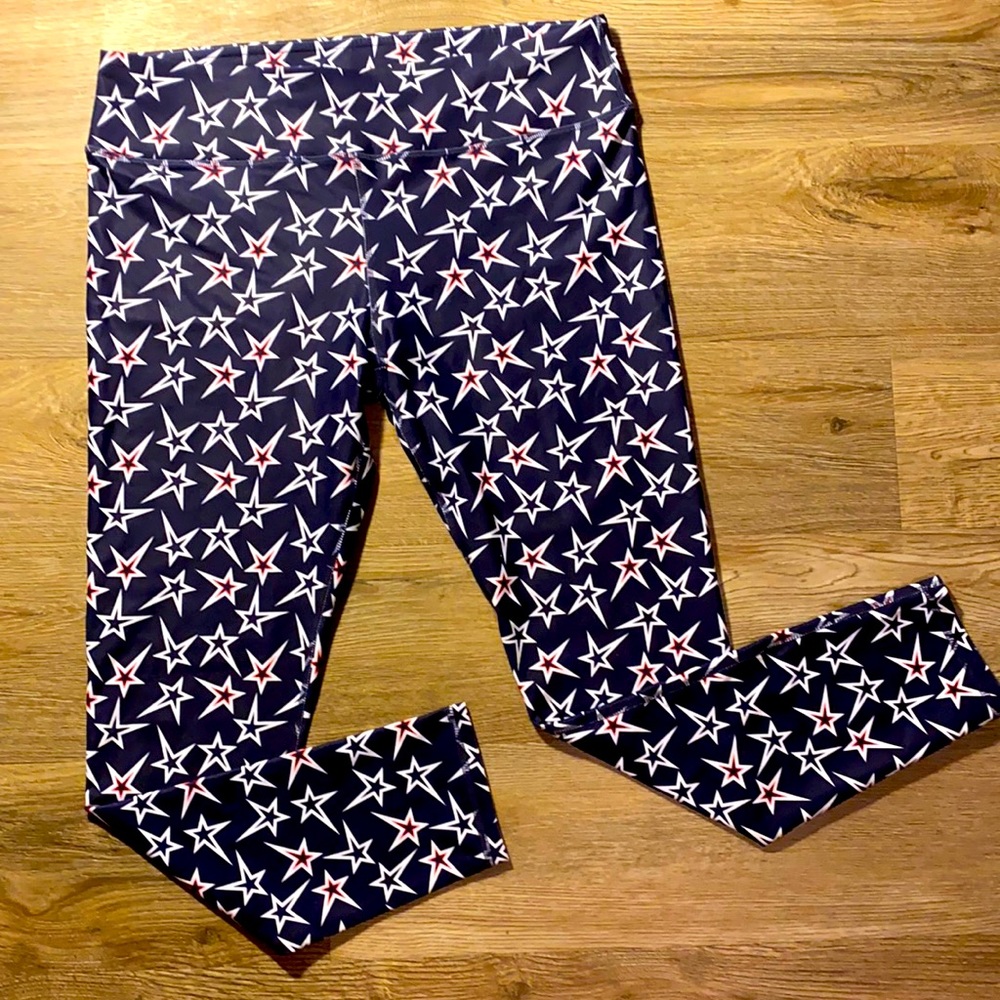 Fabletics red white blue midrise powerhold LS